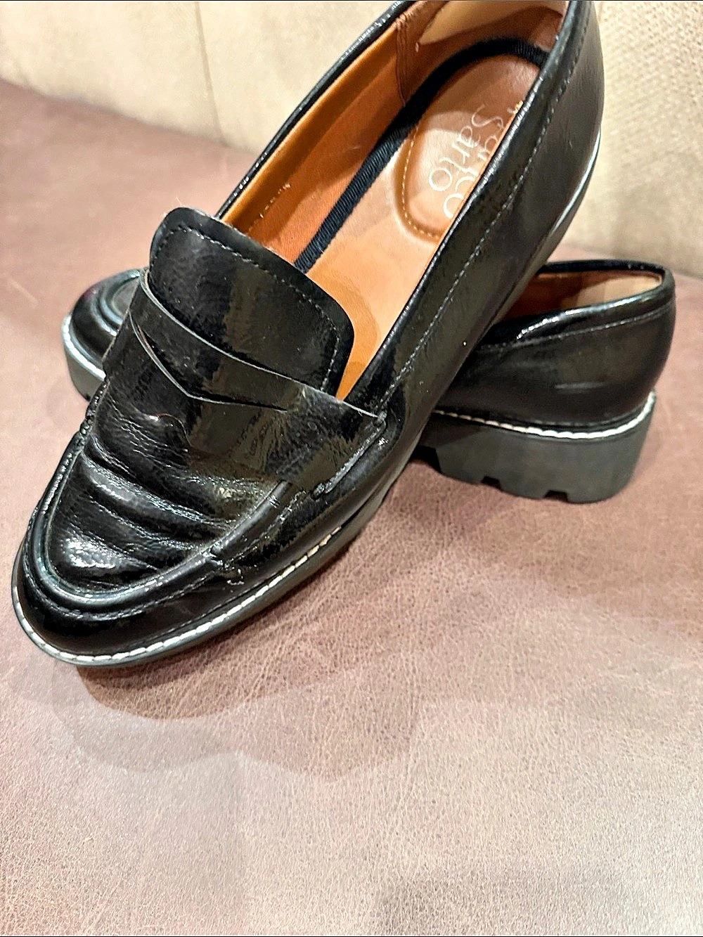 Franco Sarto Balin Platform Loafer Black Slip-On Moccasins
